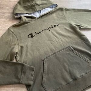 Champion Olive Green Gradient Hoodie Sweatshirt Boys Size Large
